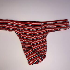 Jockey Red Striped Men's Thong L